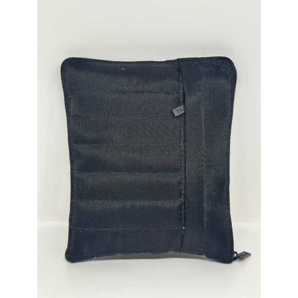 TOTES Black Foldable Tote Bag 6.75"x6" Zippered & Padded Pocket | Compact Travel - Picture 1 of 5